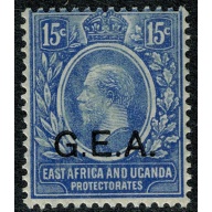 15c bright blue. Optd G.E.A. Wmk Mult Script CA. Unmounted mint. SG 64.