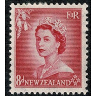 New Zealand. 1953-59. 8d carmine. Mounted Mint single. SG 730