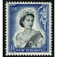 New Zealand. 1953-59. 1/6 black & bright blue. Mounted Mint single. SG 733