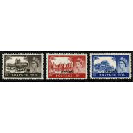 Morocco Agencies. 1955 Castle High Values. "TANGIER" T30 overprint. Set of 3 values. Unmounted Mint