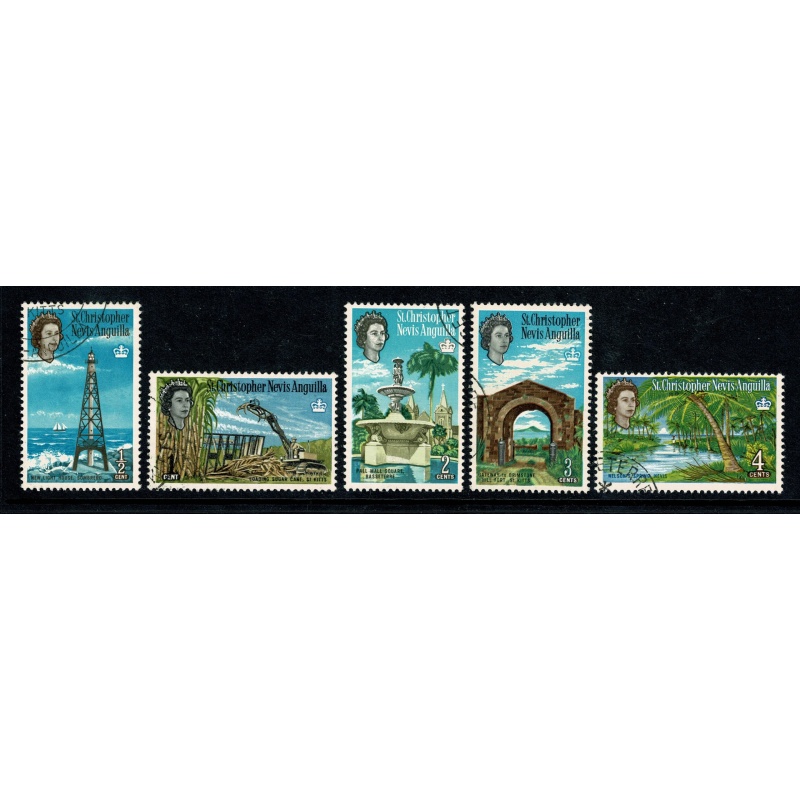 St Christopher, Nevis & Anguilla. 1963-69 Definitive Issue. Fine Used set of 16 values. SG 129-144