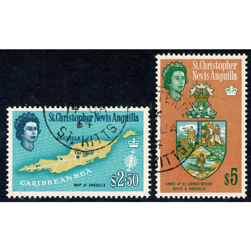 St Christopher, Nevis & Anguilla. 1963-69 Definitive Issue. Fine Used set of 16 values. SG 129-144