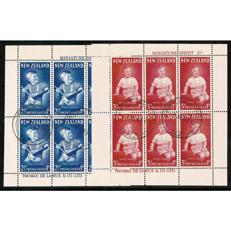 New Zealand. 1963 Health Pair of Miniature Sheets Fine Used. SG MS816b