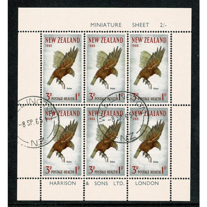 New Zealand. 1965 Health Pair of Miniature Sheets Fine Used. SG MS832c