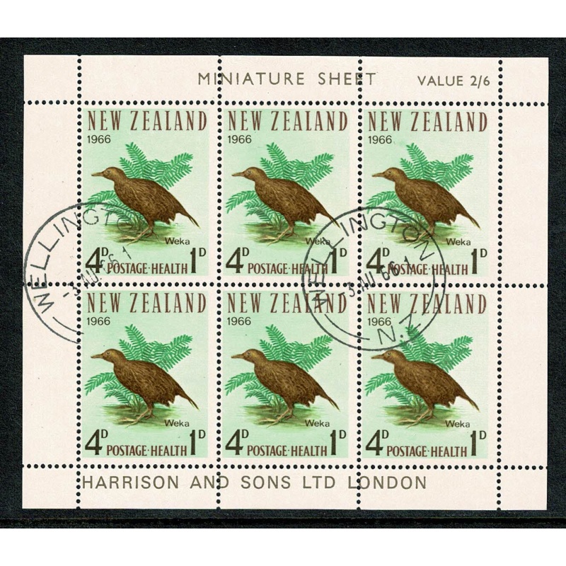 New Zealand. 1966 Health Pair of Miniature Sheets Fine Used. SG MS841