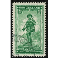 1936 Charity. 21st Anniv. ANZAC Landing Gallipoli. ½d + ½d  Used single. SG 591