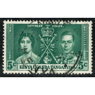 K.U.T 1937 Coronation 5c green. Fine used single. SG 128