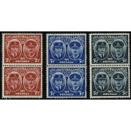 Australia. 1945 Arrival of Duke & Duchess of Gloucester. Set of 3 values. UM pairs. SG 209-211