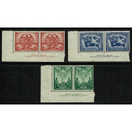 Australia. 1946 Victory Commemoration Set of 3 values. UM Imprint pairs. SG 213-215