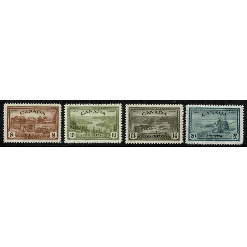 Canada. 1946 Peace Re-conversion. Set of 7 values. SG 401-407. Mounted Mint