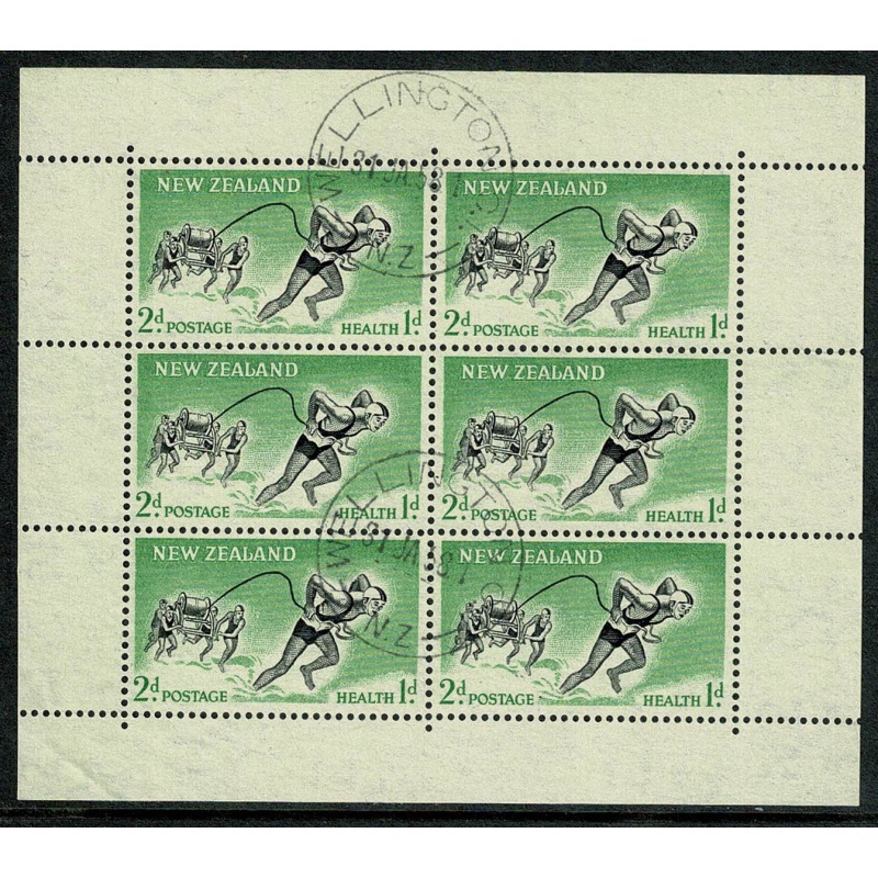 New Zealand. 1957 Health "Lifesavers". Pair of Miniature Sheets. Wmk Sideways. Fine Used. SG MS762b