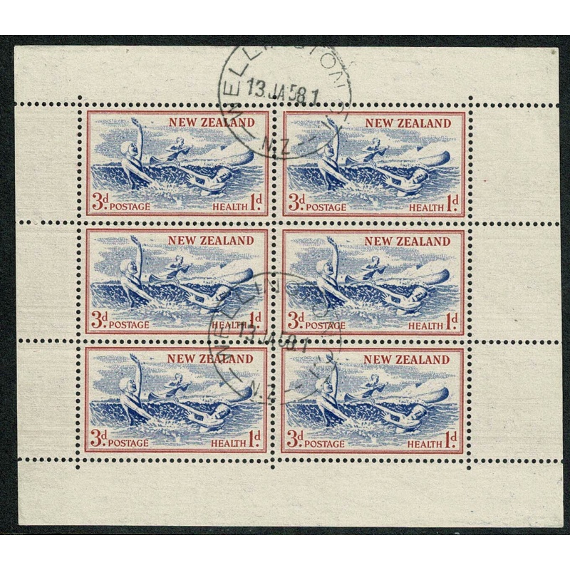 New Zealand. 1957 Health "Lifesavers". Pair of Miniature Sheets. Wmk Sideways. Fine Used. SG MS762b