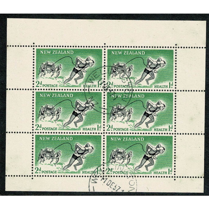 New Zealand. 1957 Health "Lifesavers". Pair of Miniature Sheets. Wmk Upright. Fine Used. SG MS762c