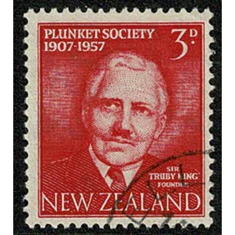 New Zealand. 1957 Plunket Society 3d bright carmine-red. Fine Used single. SG 760.