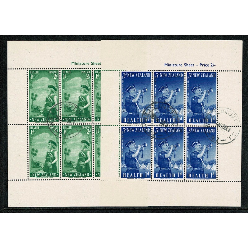 New Zealand. 1958 Health "Cadets". Fine used pair of Miniature Sheets. SG MS765a