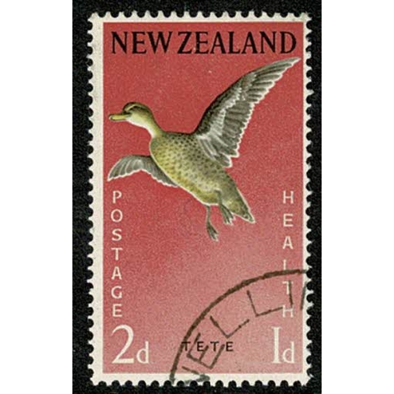 New Zealand. 1959 Health 2d + 1d "Grey Teal" Fine used single. SG 776