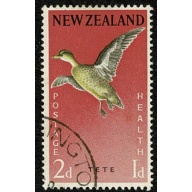 New Zealand. 1959 Health 2d + 1d "Grey Teal" Fine used single. SG 776