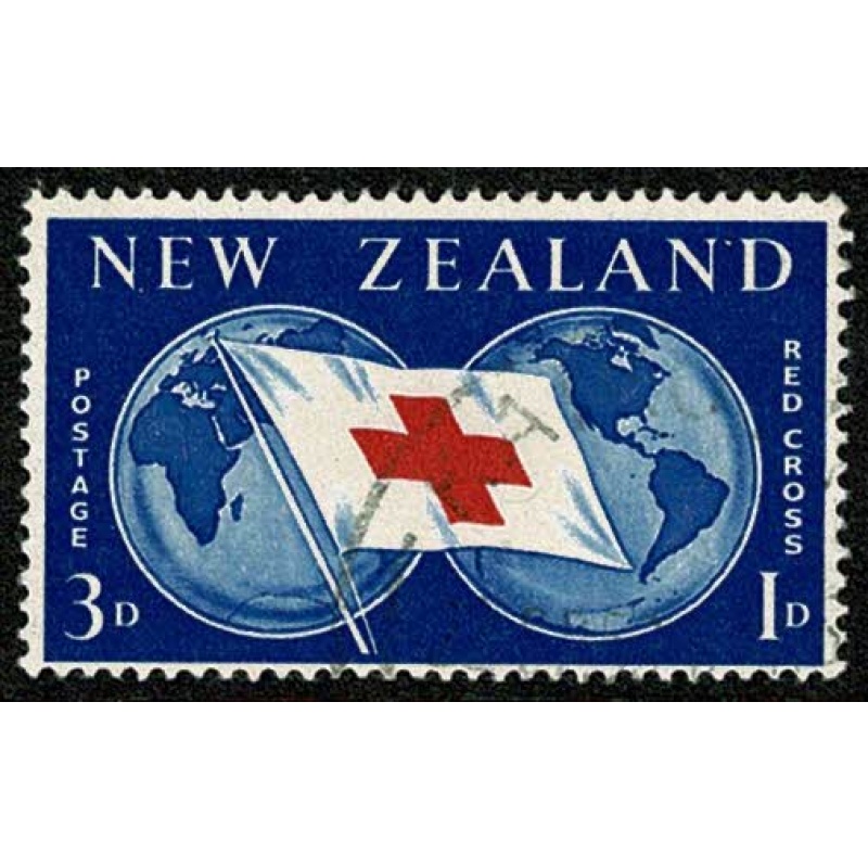 New Zealand. 1959 Red Cross Commemoration 3d + 1d. Fine Used single. SG 775