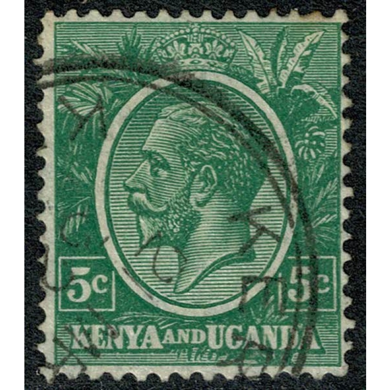 K.U.T. 1927 Kenya & Uganda 5c green. Fine used. SG 78