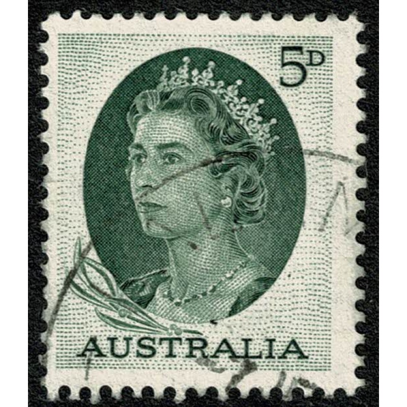 Australia. 1963 5c deep green. Fine used single. SG 354