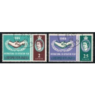 St Christopher, Nevis & Anguilla.1965 International Co-operation Year. Set of 2 values. Fine Used. SG 149-150