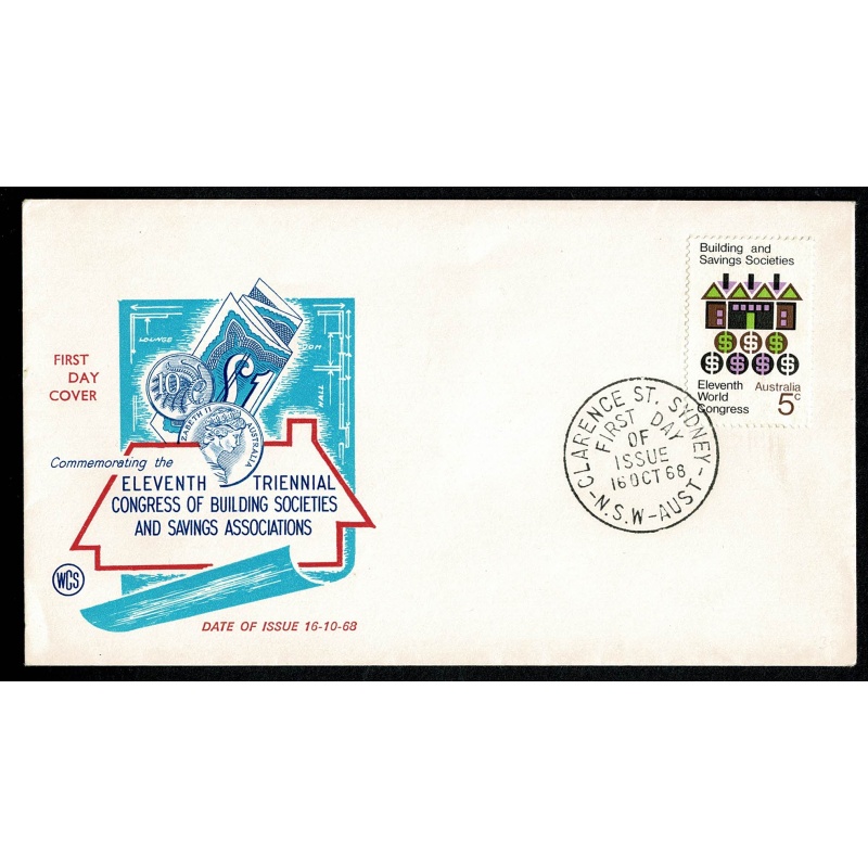 Australia 1968 Building & Savings Society Congress. FDC. SG 430