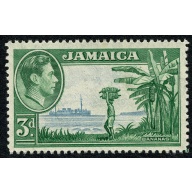 Jamaica. 1938 3d ultramarine & green. Unmounted Mint. SG 126