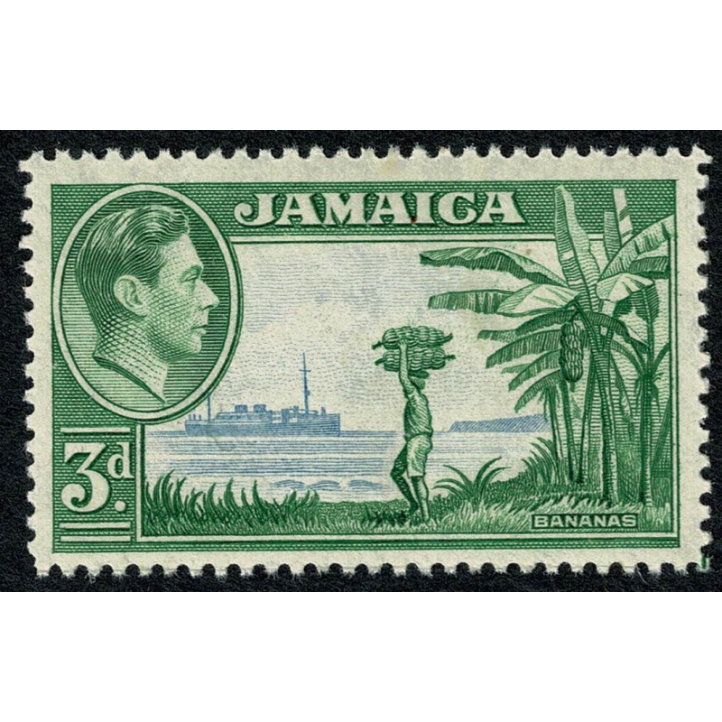 Jamaica. 1938 3d ultramarine & green. Unmounted Mint. SG 126