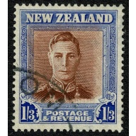 1947 1/3 red brown and blue. Plate 2. Wmk SIDEWAYS INVERTED. SG 687aw