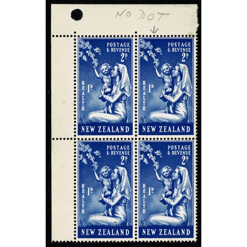 New Zealand. 1949 Health "nurse & child". 2d + 1d ERROR "No stop below D". SG 699a