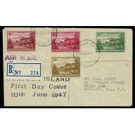 1947 Defintive issue. Part set on FDC.